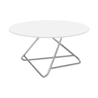 softline - tribeca table d'appoint, small, chrome / blanc laqué