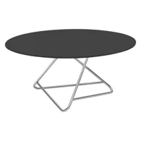 softline - tribeca table d'appoint, large, chrome / noir laqué