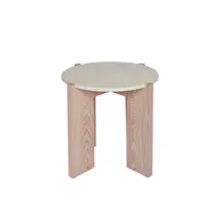 oyoy - lune table d'appoint ø 50 x 43 cm, naturel / blanc