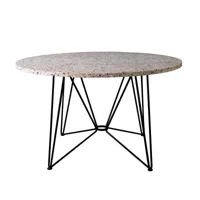 acapulco design - the ring table, h 74 x ø 120 cm, pierre terrazzo