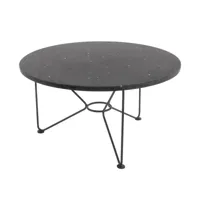 acapulco design - the low table, h 36 x ø 65 cm, terrazzo / tierra black