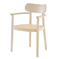 thonet - 118 fv chaise avec accoudoirs cannée, hêtre lasuré blanc (tp200)