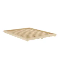 karup design - dock cadre de lit avec sommier à lattes, 140 x 200 cm, pin laqué clair