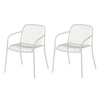 blomus - yua wire outdoor chaise avec accoudoirs, silk gray (lot de 2)