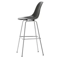 vitra - eames fiberglass chaise de bar, haute, chromée / elephant hide-grey (patins en feutre)