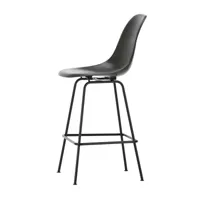 vitra - eames fiberglass chaise de bar, medium, basic dark / elephant hide-grey (patins en feutre)
