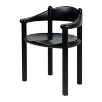 gubi - daumiller chaise avec accoudoirs, pin brun / noir