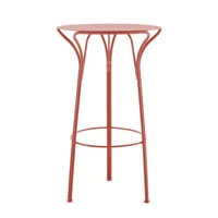 kartell - hiray outdoor table haute, rouge rouille