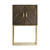meuble bar design en bois et fer marron et doré jakob