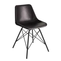 chaise loft cuir/métal noir