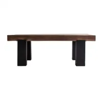 table basse bois recyclé style colonial noir et naturel ware