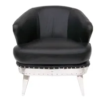 fauteuil de bureau noir cuir rocky  vintage
