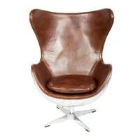 fauteuil de bureau marron cuir roma  vintage