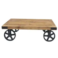 table basse industrielle roulettes brooklyn