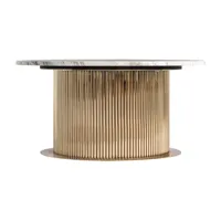 table basse style art-déco acier et marbre synthétique breisach