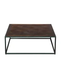 table basse style industriel manguier massif et métal marron et noir gambit
