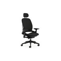 fauteuil de bureau steelcase leap noir - chaise de bureau ergonomique avec têtière réglable