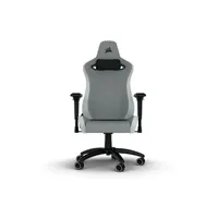 chaise gaming corsair tc200 fabric forme standard, tissu doux gris clair/blanc