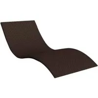 chaise longue - transat delorm - bain de soleil vague résine tressée chocolat