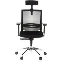 fauteuil de bureau hjh office siège de bureau / fauteuil de direction porto max, assise tissu / dossier maille, noir