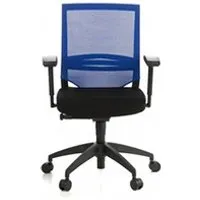 fauteuil de bureau hjh office siège de bureau / fauteuil de direction porto base, assise tissu / dossier maille noir / bleu