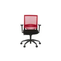 fauteuil de bureau hjh office siège de bureau / fauteuil de direction porto base, assise tissu / dossier maille noir / rouge