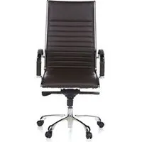 fauteuil de bureau hjh office siège de bureau / fauteuil de direction parma 20, cuir marron, chromé