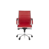 fauteuil de bureau hjh office siège de bureau / fauteuil de direction parma 10, cuir rouge, chromé