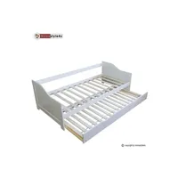 lit enfant homestyle4u lit simple blanc 90x200 avec tiroir lit