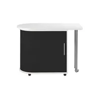 bureau droit beaux meubles pas chers bureau informatique blanc et table pivotante - noir - l 105 x l 55 x h 74.7 cm