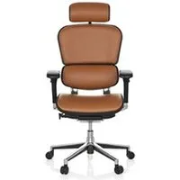 fauteuil de bureau hjh office chaise de bureau / fauteuil de direction ergohuman cuir brun clair