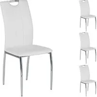 etagère murale idimex lot de 4 chaises apollo, en synthétique blanc