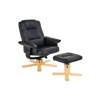 fauteuil de relaxation idimex fauteuil de relaxation avec repose-pieds charly, en synthétique noir