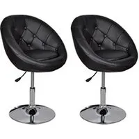 fauteuil de salon vidaxl chaises de bar lot de 2 noir similicuir