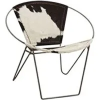 fauteuil de salon aubry gaspard - fauteuil en peau de vache et métal