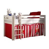 lit enfant paris prix lit mezzanine 90x200 cm avec tente clown pin massif blanc pino
