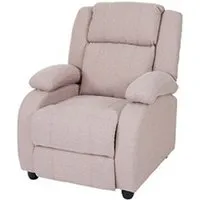 fauteuil de salon mendler fauteuil tv lincoln, fauteuil de relaxation, tissus crème-gris