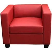 fauteuil de salon mendler fauteuil club / lounge lille, 86x75x70cm, simili-cuir, rouge