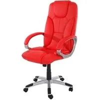 fauteuil de bureau mendler fauteuil de bureau bâle, classique, similicuir, rouge