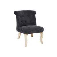 chaise de jardin atmosphera fauteuil en velours calixte pm coloris gris foncé
