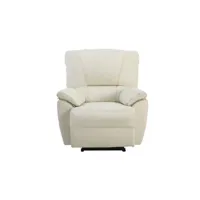 fauteuil de relaxation vente-unique fauteuil relax électrique en cuir marcis - ivoire
