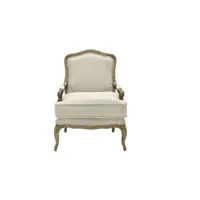 fauteuil de salon vente-unique fauteuil bergère en lin mahaux - beige