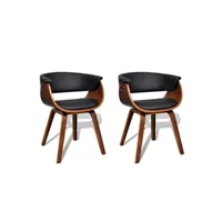 chaise helloshop26 2 chaises de cuisine salon salle à manger design noir bois