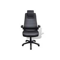 fauteuil de bureau helloshop26 fauteuil chaise siège de bureau pivotant réglable ergonomique avec accoudoir noir