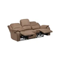 fauteuil de relaxation vente-unique canapé 3 places relax en microfibre hernani - taupe
