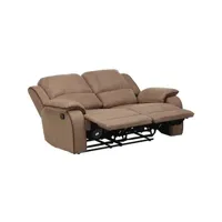fauteuil de relaxation vente-unique canapé 2 places relax en microfibre hernani - taupe
