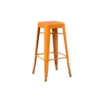chaise sklum pack 2 tabourets hauts (76 cm) lix orange safran 76 cm