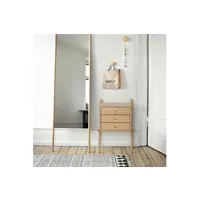 table de chevet maison et styles meuble d'entrée 3 tiroirs 51x35x70 cm naturel