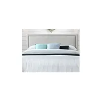 tête de lit vente-unique tête de lit finition cloutée alvise - tissu effet lin - 170 cm - beige