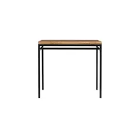 table haute miliboo table haute industrielle en manguier massif et métal noir l115 cm ypster